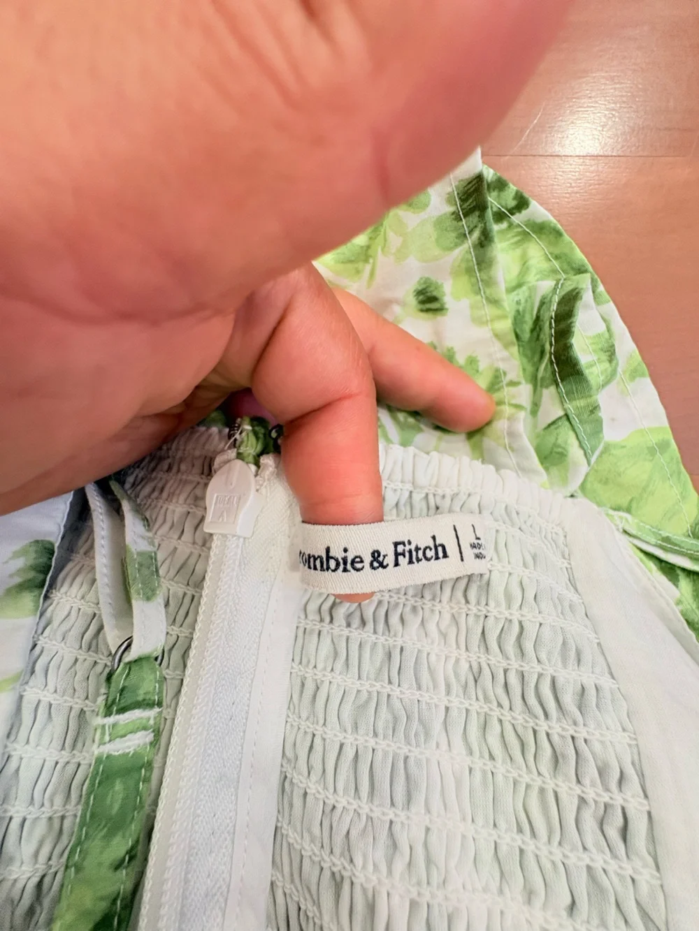 Abercrombie & Fitch White and Green Floral Maxi Dress